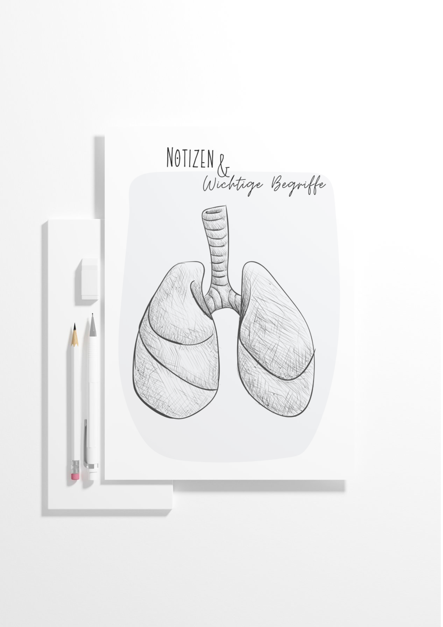 Notizblöcke in A4- und A5-Format: Organ-Design mit praktischer Seitenteilung – ideal für schnelle und übersichtliche Notizen.