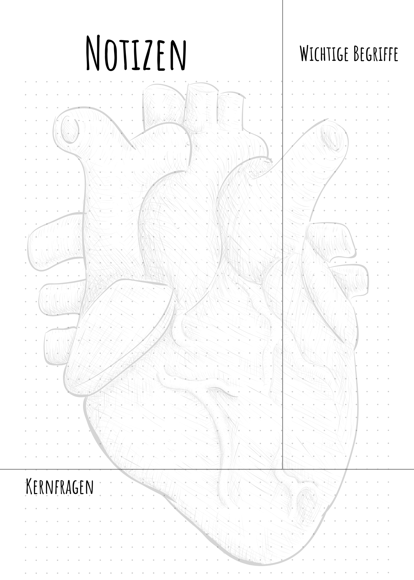 Notizblöcke in A4- und A5-Format: Organ-Design mit praktischer Seitenteilung – ideal für schnelle und übersichtliche Notizen.