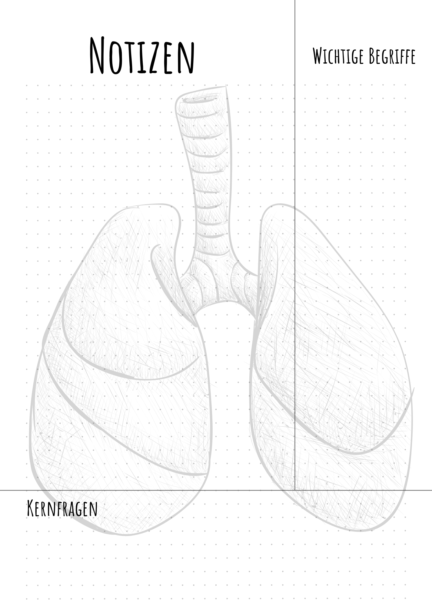 Notizblöcke in A4- und A5-Format: Organ-Design mit praktischer Seitenteilung – ideal für schnelle und übersichtliche Notizen.