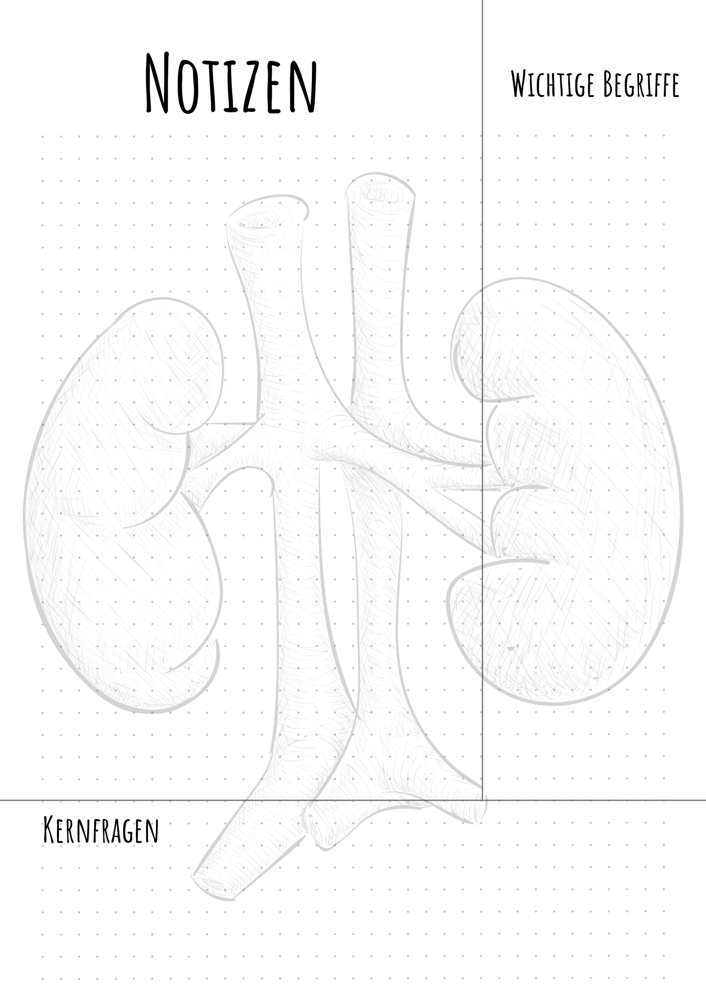 Notizblöcke in A4- und A5-Format: Organ-Design mit praktischer Seitenteilung – ideal für schnelle und übersichtliche Notizen.