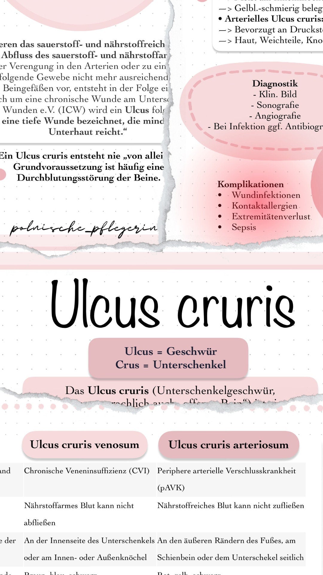 Digitaler Lernzettel - Ulcus Cruris